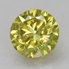 Cert 0.81 CT Canari Jaune VVS2 Rond Brillant Naturel Amélioré Diamant 5.72mm