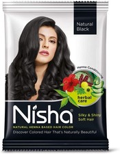 Nisha Henné à Base De Cheveux Couleur, Naturel Noir, 10gm Chaque Ensemble De 10