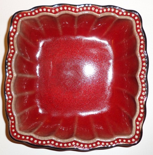 Hobnail red black square - red, &
