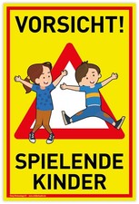 Panneau Attention  Enfants en jeu | PVC 20 x 30 cm | Attention terrain de jeu...