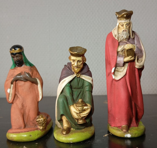 Anciens santons mages - santons, mages"