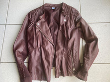 blouson MS mode simili cuir bordeaux taille 44 neuf