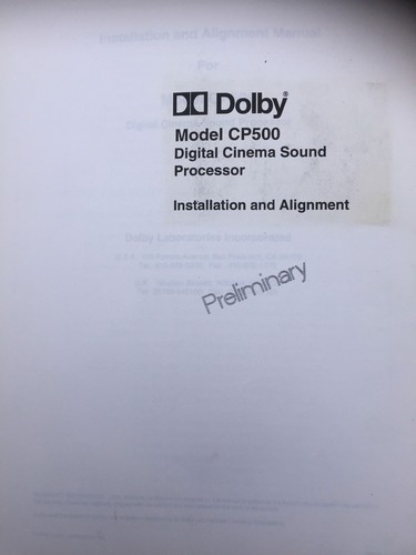 Dolby cp500 processeur - dolby,