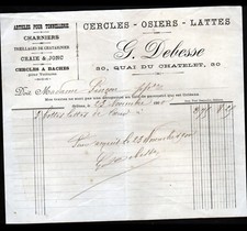 ORLEANS (45) ARTICLES pour TONNELLERIE "G. DEBESSE" en 1900