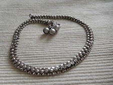 BRACELET VINTAGE EN ARGENT MASSIF  26 CMS SOUPLE GRELOTS B1200