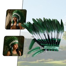 Coiffe de chef indien, coiffe de fête en plumes artificielles fabriquée à la