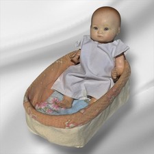 Antique Rare German Dream Baby AM Armand Marseille Doll Full Comp Body 7in crib