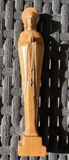 Lucien TESSEY :  PETITE STATUE VIERGE À L ENFANT EN BOIS SCULPTÉ