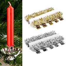 BRUBAKER Lot de 20/40/60 Porte Bougie Bougeoir Sapin Noël avec Clip Argenté Doré