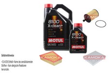 Kamoka Inspection Set Motul 8100 X-Clean + 5W30 6L pour VW Polo / 1.4 Tdi 1.9