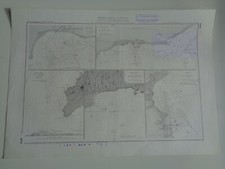 CARTE MARINE maritime GUADELOUPE ports de mouillage - Edition SHOM 1980