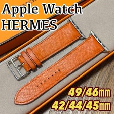 Bracelet en cuir orange Apple