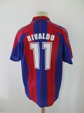 Maillot de football vintage FC Barcelone N° 11 Rivaldo saison 1999 Taille XL