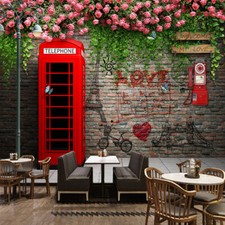 PAPIER PEINT STYLE LONDRES CABINE TELEPHONE  QUALITE FINITION CANVAS 