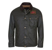 Veste En Cire Barbour Intl Workers MWX1853SG91 Olive Steve McQueen