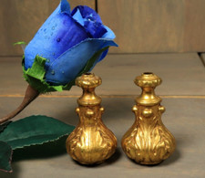 Antique French Cord Pull Weight Ornament Drapery Tassel Gilt Brass Pair 19thC