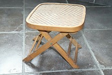 JOLI PETIT TABOURET , DÉCORATION ,POUPÉE, EN BOIS ET PAILLE