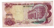 VIETNAM SUD SOUTH VIET NAM Billet 200 DONG 1972 P32a VF BON ETAT