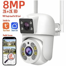 Caméra WiFi 8MP PTZ Double Objectif Tuya – Vision Nocturne Couleur, Suivi, Audio