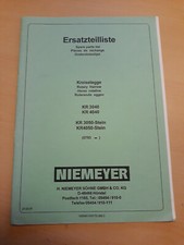  liste des pièces de rechange herse rotative NIEMEYER KR 3040 / 4040