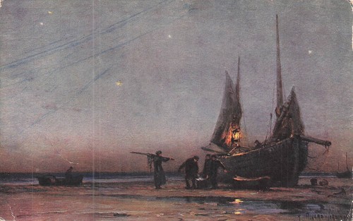 Illustree signee bateau - cp,