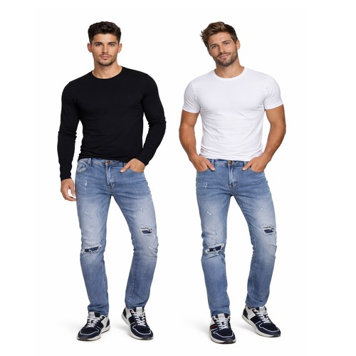Jeans homme denim déchirés - denim,