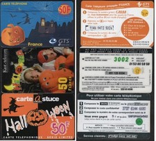 HALLOWEEN ASTUCE + GTS OMNICOM + KAST LOT 3 TELECARTES  PREPAYEES 50 F