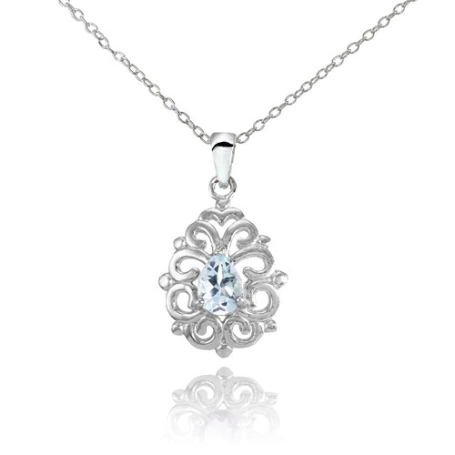 Argent sterling topaze - argent, bleu
