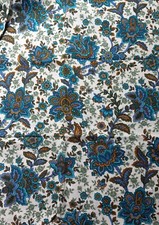 ANCIEN  TISSU COUPON FLEURI