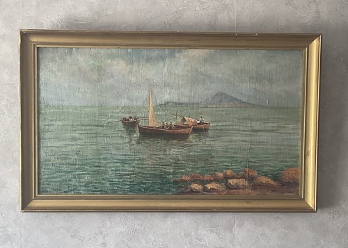 Tableau ancien marine huile - tableau,