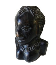 Art Tribal Vintage * Ébène Sculpté Main 1930 * Statue / Buste de Femme