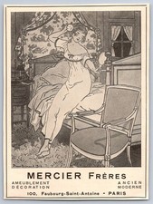 1920 Mercier Frères Meubles Décorateurs Illustrateur Brissaud Publicité Art Déco