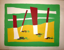Léon Gischia lithographie signée numérotée 1960 art abstrait abstraction Venise