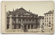ITALIE Milan La Scala extérieur c1870 Photo Brogi Format Cdv Vintage Albumine §