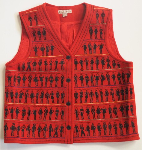 Karavan red boiled wool vest - wool,