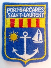 Écusson ancien PORT-BARCARÈS SAINT-LAURENT Pyrénées-Orientales - feutrine brodée