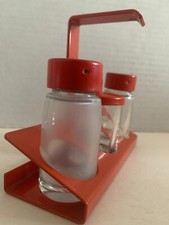 MENAGERE SET DE TABLE DESIGN METAL - VINTAGE ROUGE ORANGE