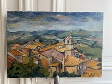 Peinture huile Sur Toile Provence Paysage / Signée Gilles / 10P