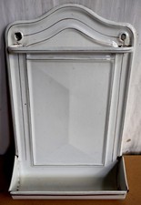 PORTE LOUCHES EMAILLEE ancien époque 1900/20 blanc à filets dorés