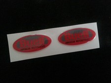 2 Autocollants Résinés Sticker 3D BUELL Rouge & Carbone