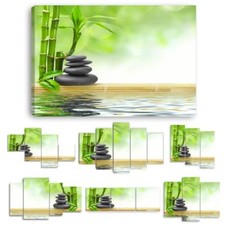 TABLEAU TOILE IMPRIMEE GALET BAMBOU - ZN23 - TABLEAUX BAMBOUS TOILES IMPRIMEES