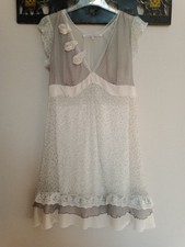 Robe Été Femme, La Fée Maraboutée, Gris/Blanc, Taille 36
