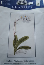 N°151 KIT POINT DE CROIX COMPTE DMC CREATION "ORCHIDEE PHALAENOPSIS " 29x13cm