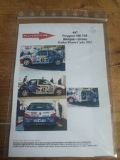 DECALS 1/18 REF 447 Peugeot 106 16S Bengue Gruau Rallye Monte Carlo 2001