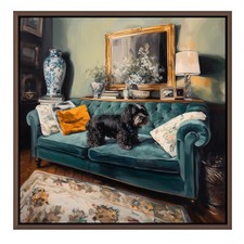 Chic Belle Époque – Tableau original acrylique sur toile 40x40 cm – Le Chien