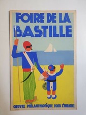 Willeb.Foire de la Bastille Circa 1950 Projet d'Affiche à la gouache Enfance
