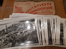 Lot de 53 grandes photos aérienne noir et blanc LAPIE Paysages et villes de Fran