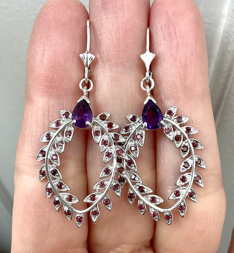 Amethyste grenat argent - amethyste,, grenat,