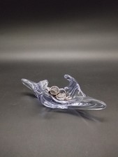 Vide-poche en pâte de verre bleuté – forme libre vintage – décoratif / rangement