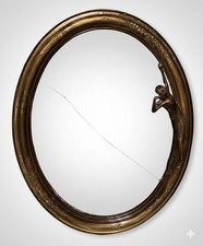 Miroir Art Déco Laiton Fleurs